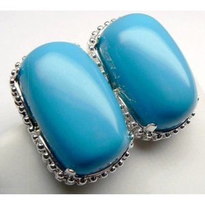 BIG Sterling SILVER Turquoise Earrings RRP $145